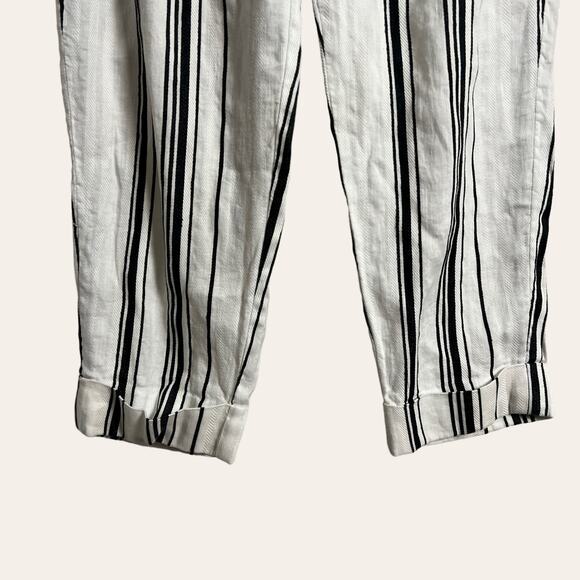 Ted Baker London Asherr White Striped Tapered Trouser Pants Size 4 - Picture 8 of 12